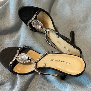 Gorgeous Colin Stuart black 4” rhinestone heels
